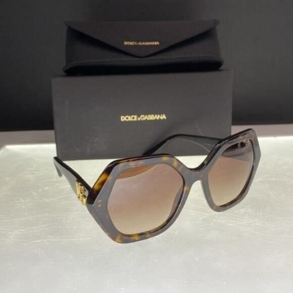 💯 - New Authentic DOLCE & GABBANA Gradient Brown Irregular Ladies Sunglasses - Picture 3 of 14